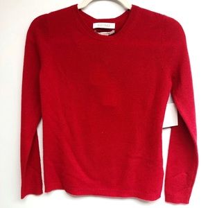 NWT ELLEN TRACY 100% CASHMERE RED SWEATER XS